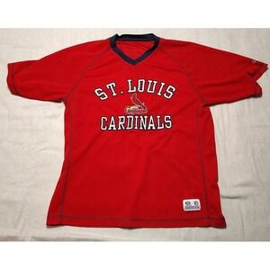 St. Louis Cardinals Baseball True‎ Fan Size Large Red Shirt Embroidered